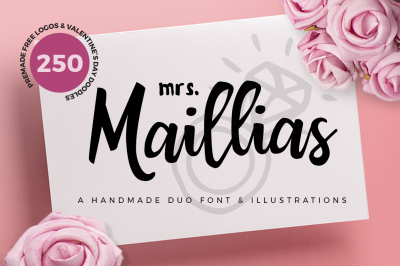  Mrs Maillias Duo Font & Doodles