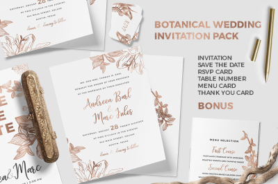 Botanical Wedding Invitation Pack