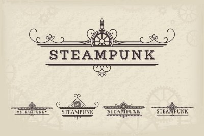 5 Vintage Steampunk Labels
