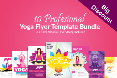 10 Yoga Flyers Bundle