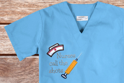 Nurses Call the Shots | Applique Embroidery