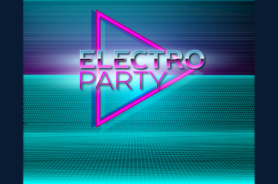 Futuristic background 80s style. Retro party