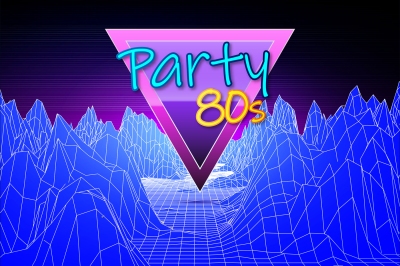 Retro futuristic background 80s style