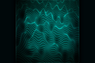 Wireframe abstract wave