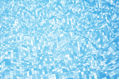 Wireframe blue abstract wave