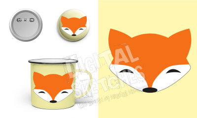 Fox Head Cut File Animals Vector Silhouette .SVG .DXF
