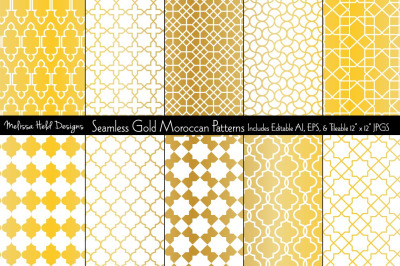 Gold Seamless Moroccan Patterns