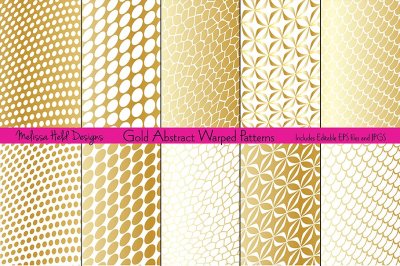 Gold Abstract Warped Patterns