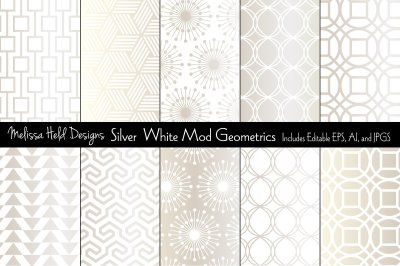 Silver White Mod Geometrics