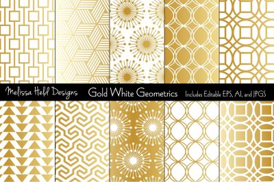 Gold White Mod Geometrics