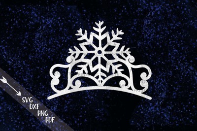 Christmas Princess crown Monogram svg dxf pdf cut file