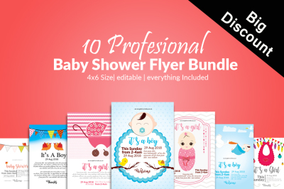 10 Baby Shower Flyers Bundle
