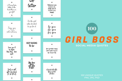 Girl Boss Social Media Quotes Pack