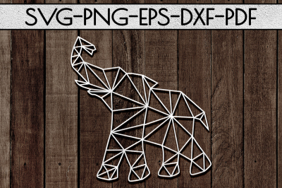 Geometric Elephant SVG Cutting File, Nursery Papercut, DXF, PDF