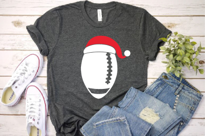 Santa Football Hat Christmas svg Elf sweater 1142S 