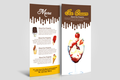 Ice cream Shop Rack Card Template