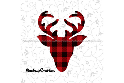 Christmas Reindeer Head Sublimation Design Transfer File PNG