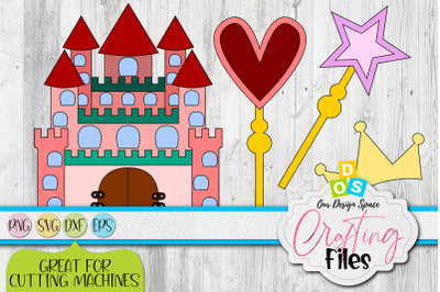 Princess Castle SVG, PNG, DXF and EPS