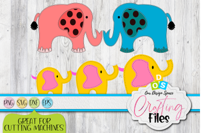Elephant Family SVG, PNG, DXF and EPS cutting file