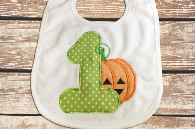 First Halloween Pumpkin | Applique Embroidery