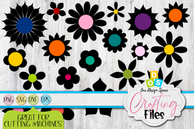 Simple Flowers SVG, PNG, DXF and EPS file