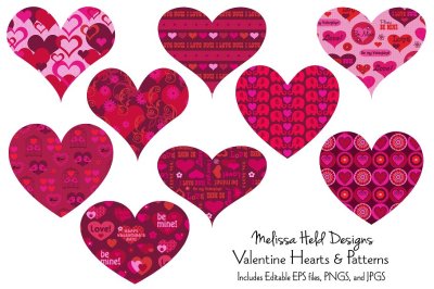 Valentine Hearts and Patterns