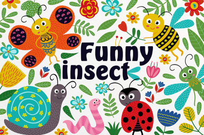 funny insect set