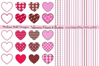 Valentine Hearts, Borders & Patterns