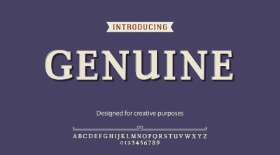 Genuine vector typeface.For labels and different type designs