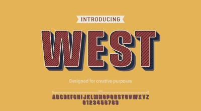 West vector typeface. For labels and creative designs