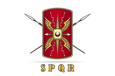 Roman Empire Shield and Crossed Spears