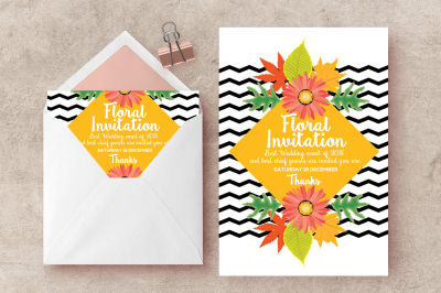 Floral Invitation Card Template