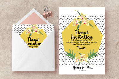 Floral Invitation Card Template