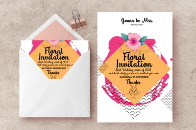 Floral Invitation Card Template