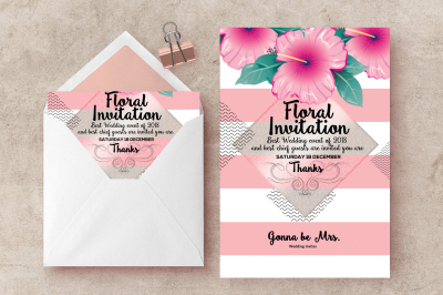 Floral Invitation Card Template