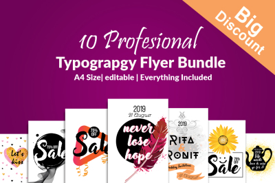 10 Typography Flyers Bundle