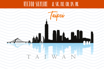 Taipei Svg Capital of Taiwan Vector Skyline