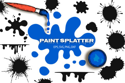 40 Hand Drawn Paint Splatters, Ink Blobs and Splashes