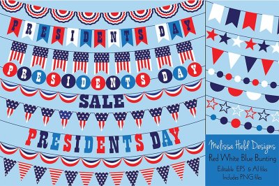 Presidents Day Bunting Clipart