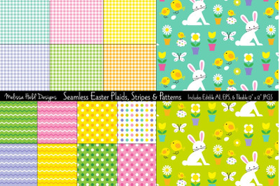 Seamless Easter Plaids, Stripes &amp; Patterns