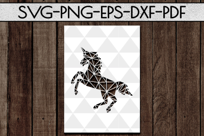 Geometric Unicorn SVG Cutting File, Kids Nurse Card Template, DXF, PDF