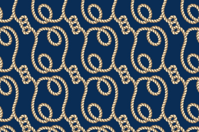 Marine ropes vector seamless pattern