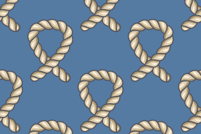 Marine ropes vector seamless pattern