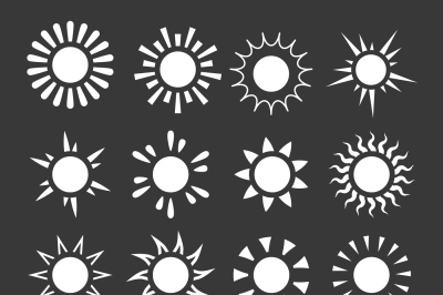 Suns weather vector icons set