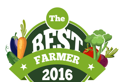 Natural fresh food&2C; vegetables logo badge vector template