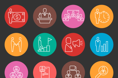 Business people team relationship, human management thin line