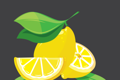 Bright lemons vector illustration