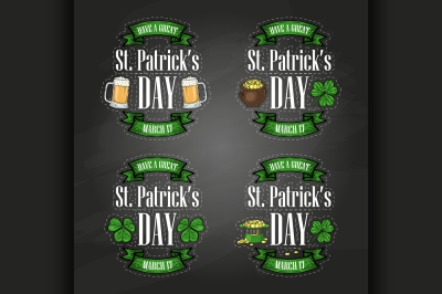 Stickers set for Saint Patricks Day