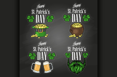 Stickers set for Saint Patricks Day