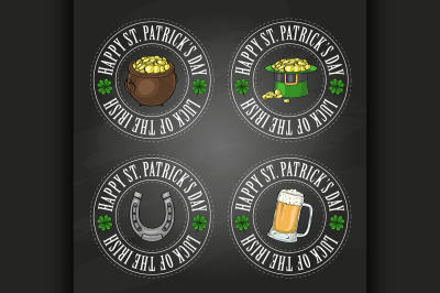 Stickers set for Saint Patricks Day